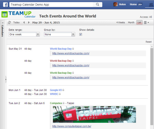 How to embed Teamup Calendars into Web sites and Facebook pages.