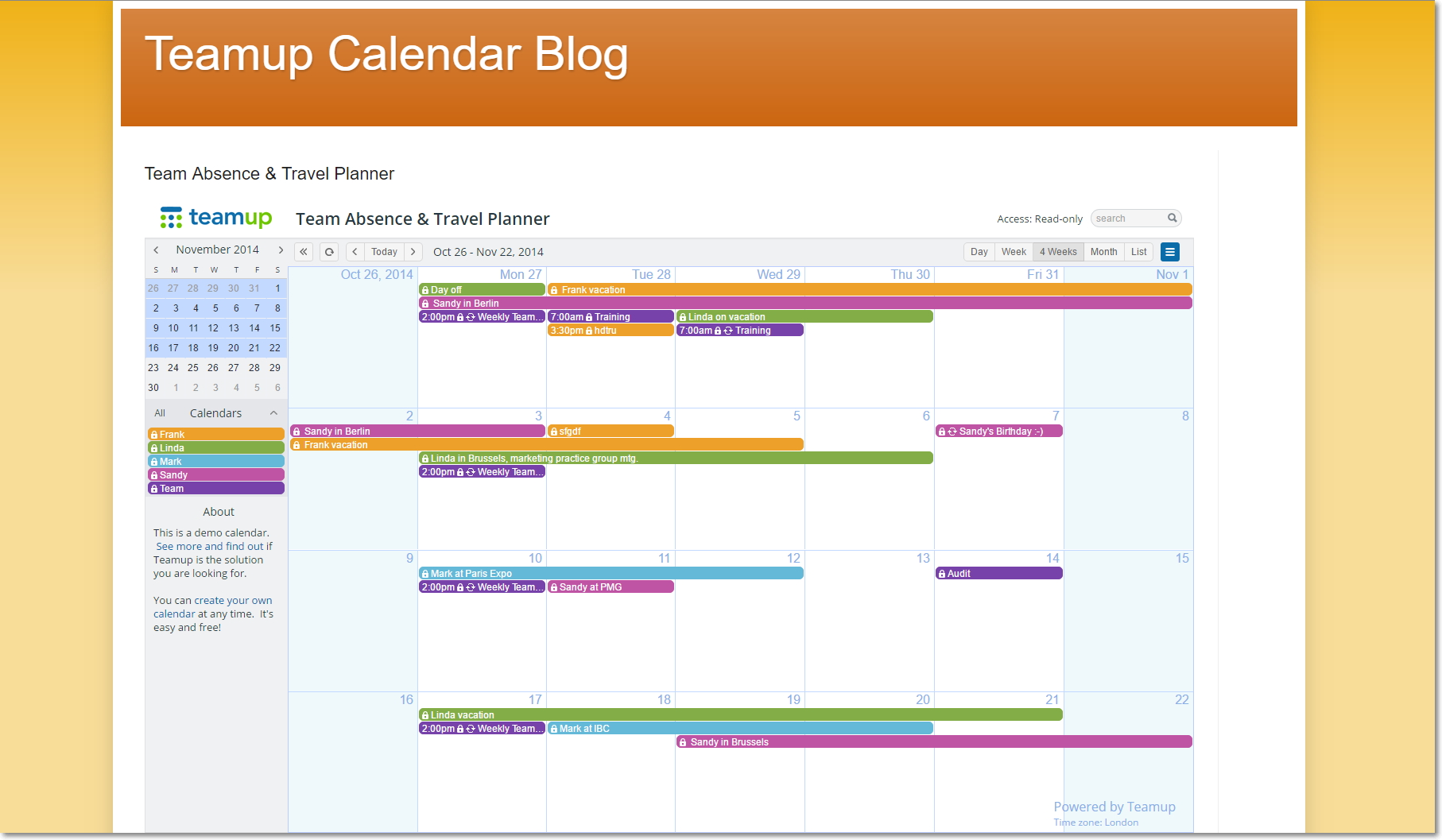 How to Embed Teamup Calendar within Blogger