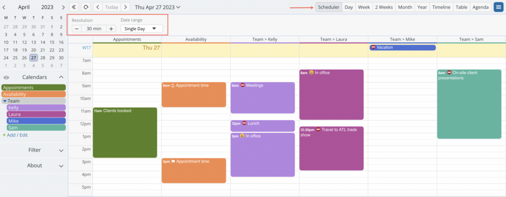 The Scheduler View