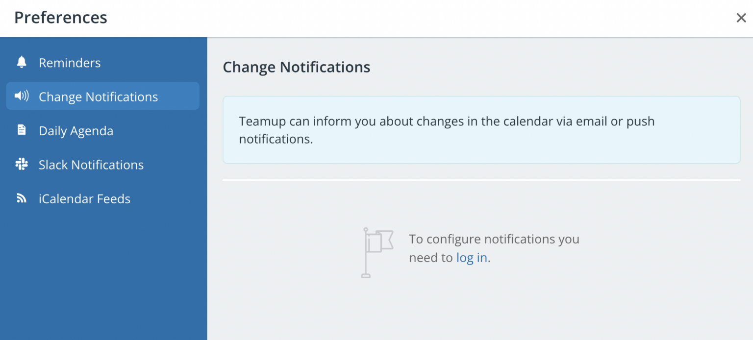 How to manage Teamup Calendar notifications by email or via Slack