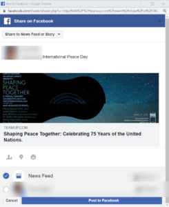 Share event to Facebook