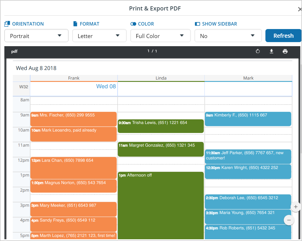 Print Teamup Calendar