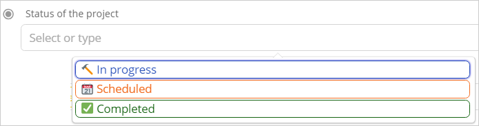 custom field choices in editor