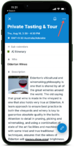 Share an event on Teamup mobile app