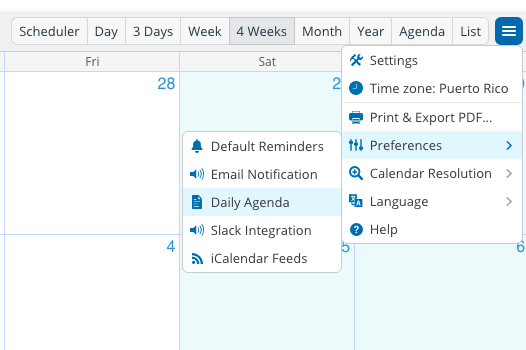 Get a daily agenda email with your day's events on it