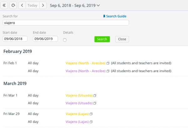 Using the search function in your Teamup Calendar