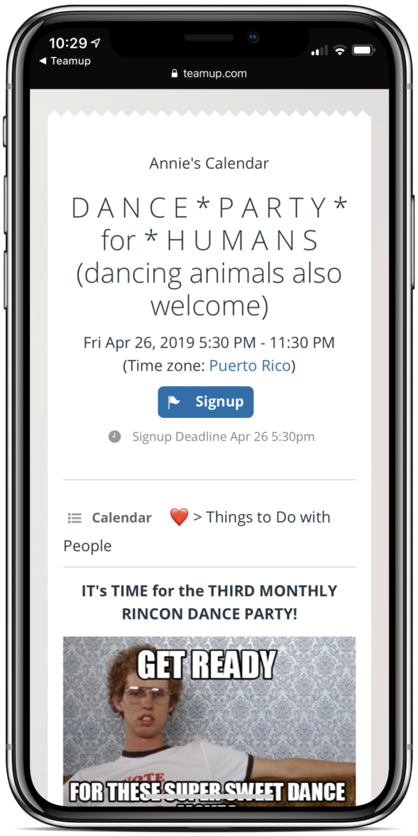 Invite people to events and share individual events from your Teamup calendar
