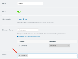 add a user to group from user setting