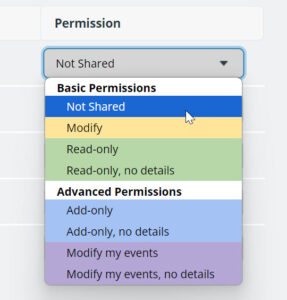 Teamup access permissions