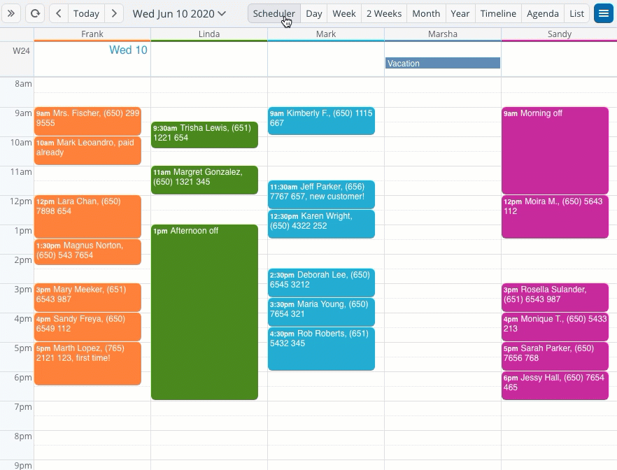 The Scheduler View