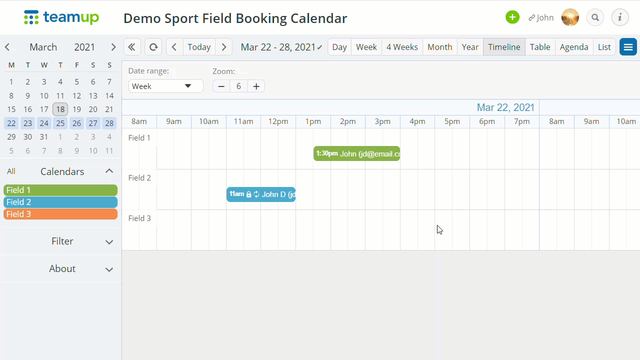 A Simple Booking System for Sport Clubs