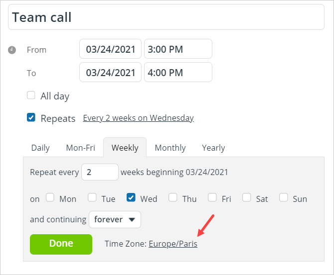 Use Lead Time Zone For Repeating Events To Avoid Event Time Confusion