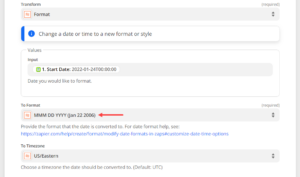 Format date in Zapier
