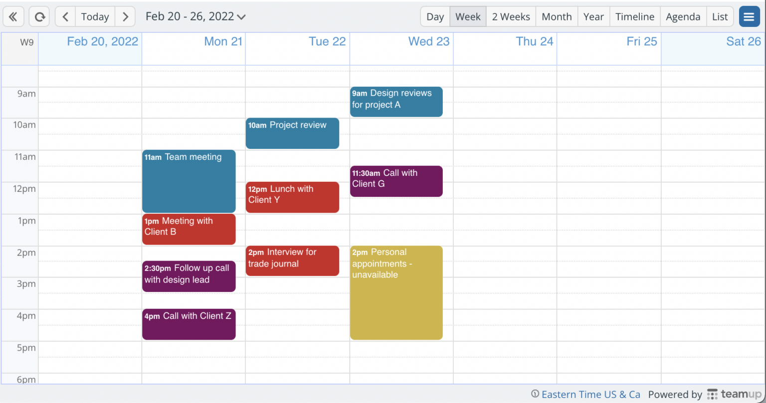 Multiple Events Eastern Time